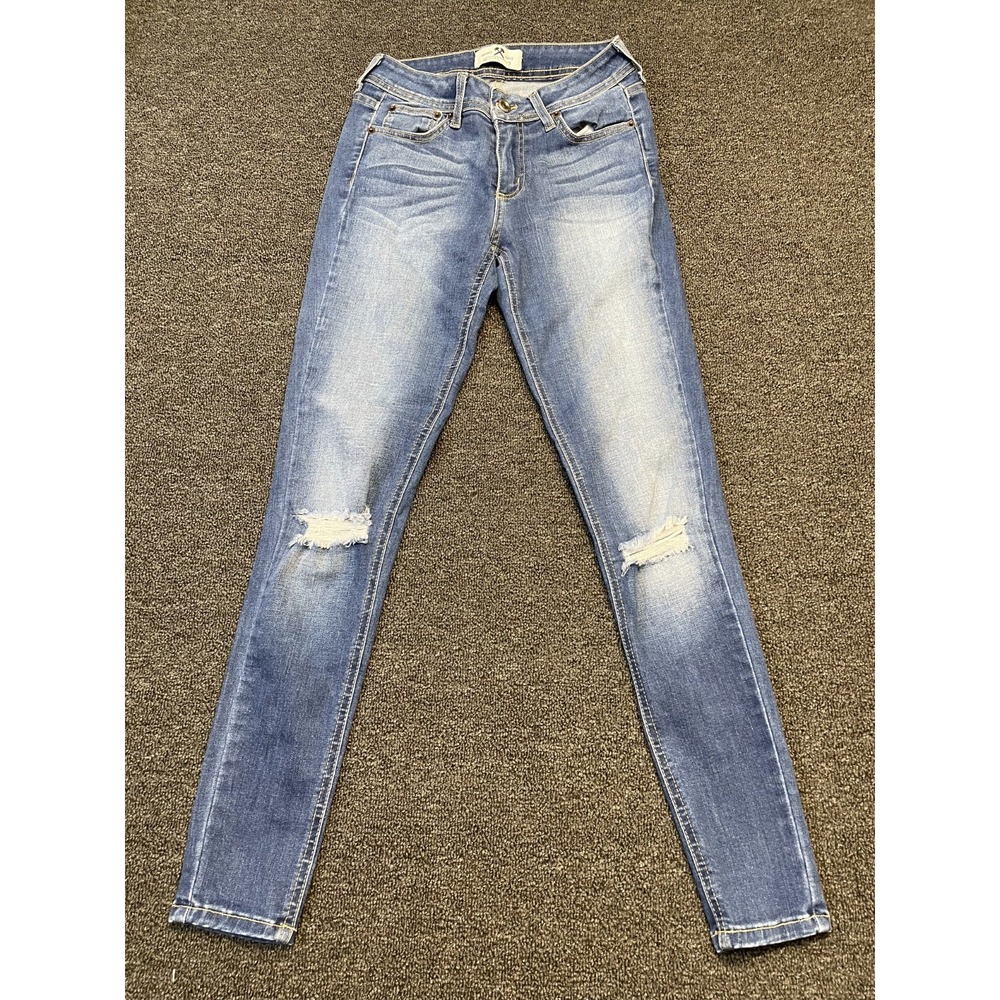 Hammer Skinny Jeans Womens 7 Blue Denim Cotton Distressed Medium Wash USA Made